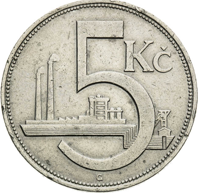 5 Kč 1927 - reverz