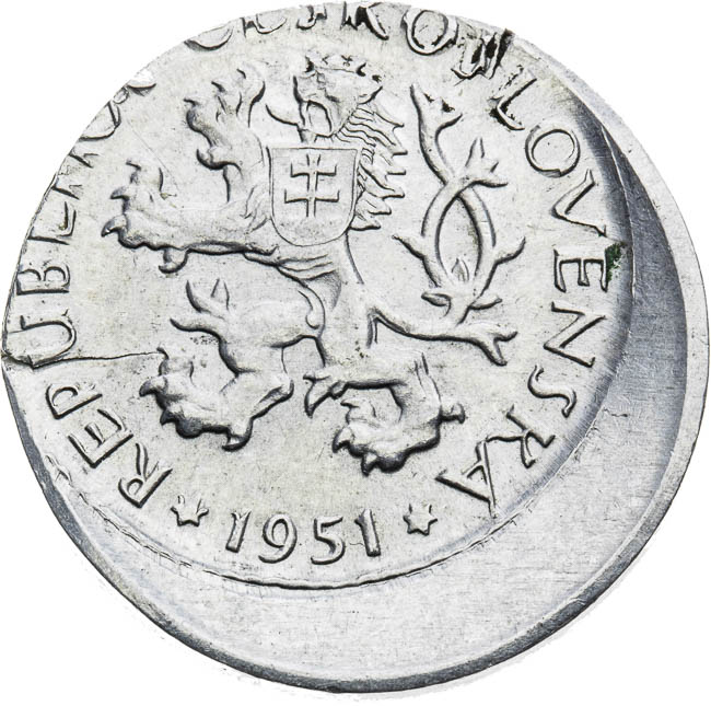 Koruna 1951 (error strike) - front