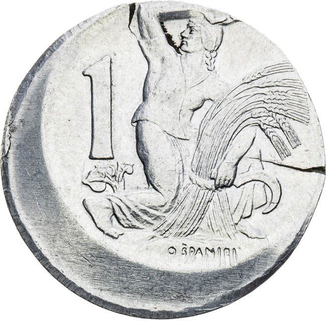 Koruna 1951 (error strike) - back