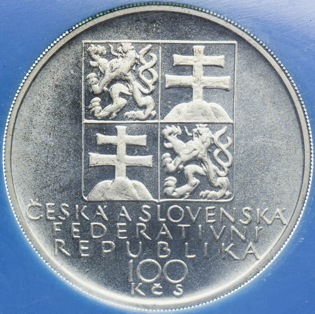 100 Kčs 1991 - reverz