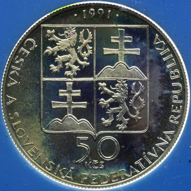 50 Kčs 1991 - reverz