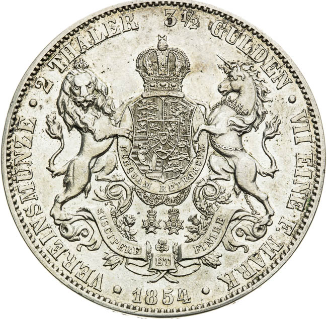 2 Thaler 1854 - back
