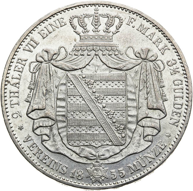 2 Thaler 1855 - back
