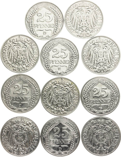 25 Pfennig (11 pcs) - front