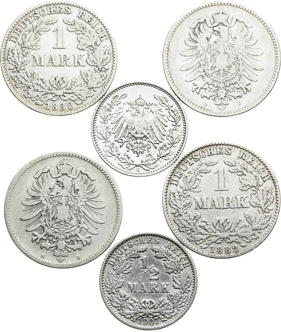 Silver coins (6 pcs) - back