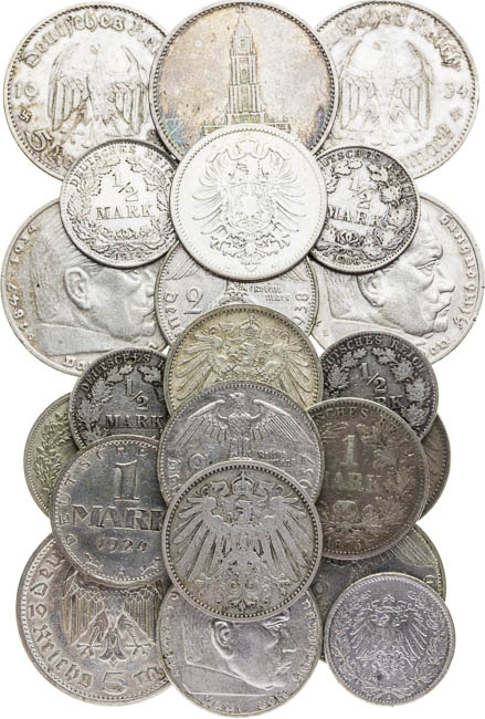 Silver coins (26 pcs) - front
