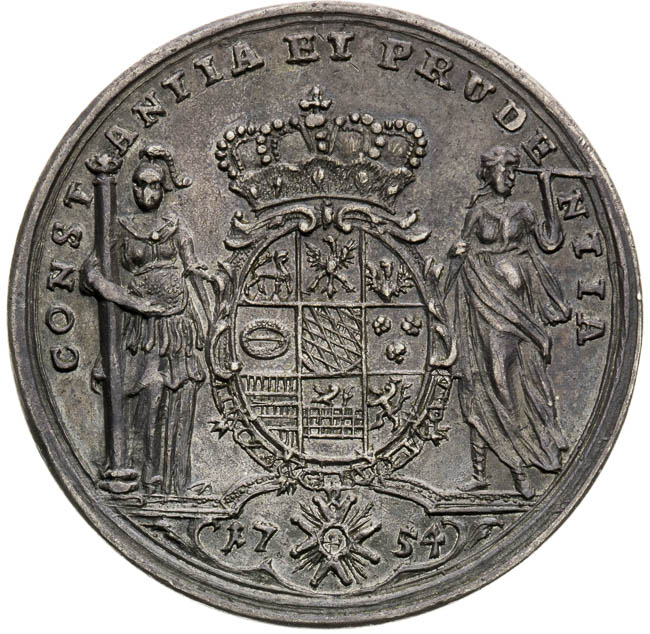 Strieborná medaila 1754 (odrazok z dukátového razidla) - reverz