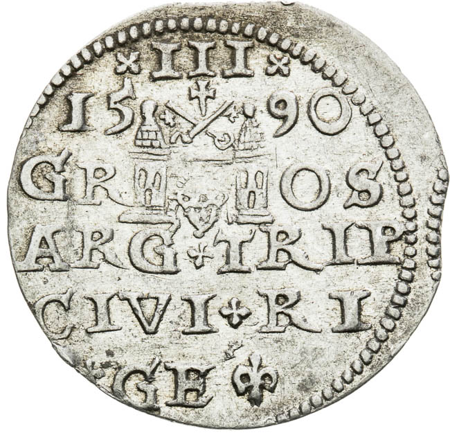 3 Groschen 1590 - back