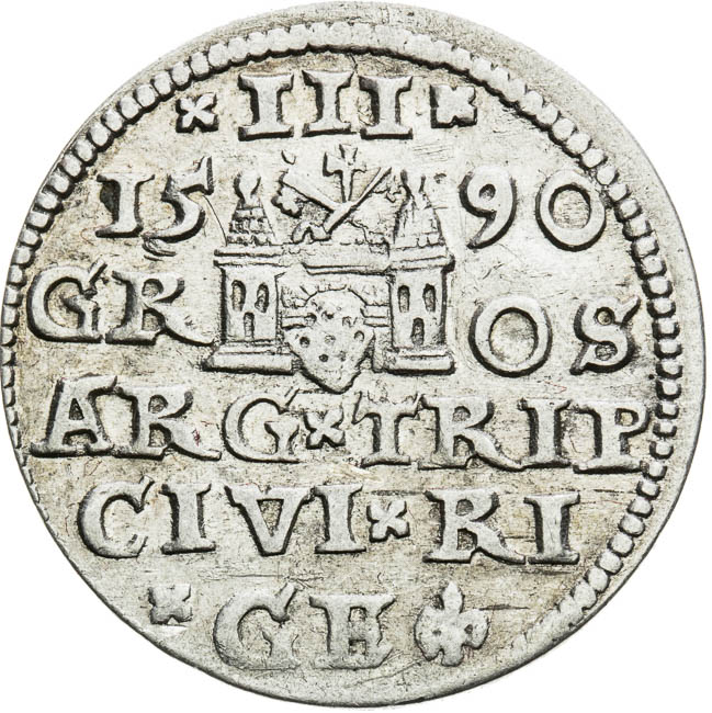 3 Groschen 1590 - back