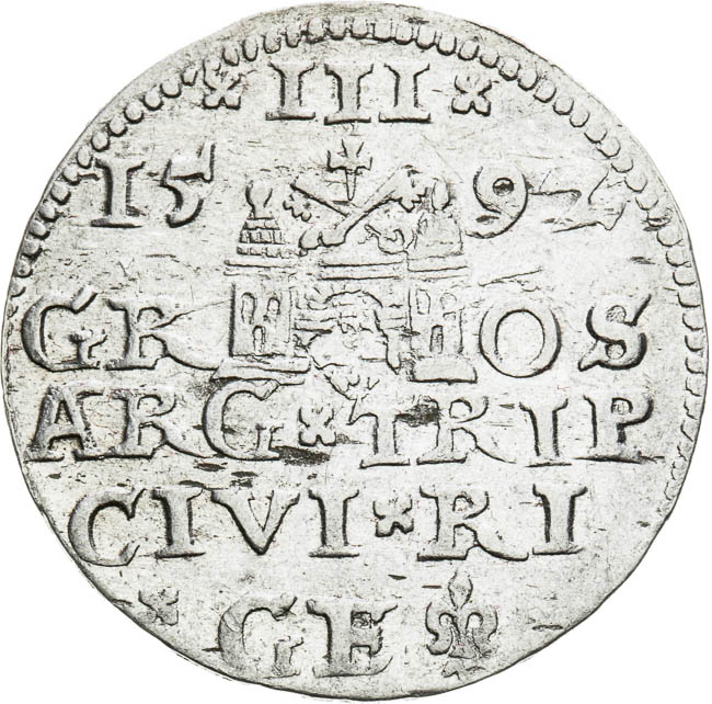 3 Groschen 1592 - back