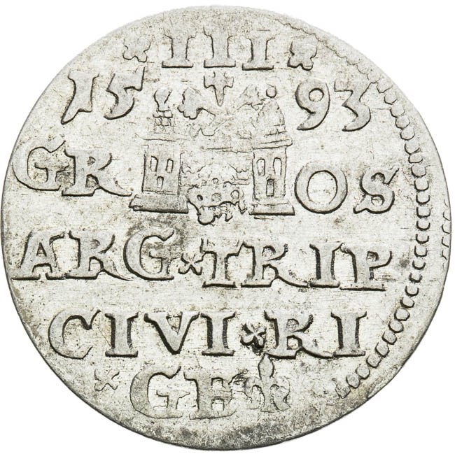 3 Groschen 1593 - back