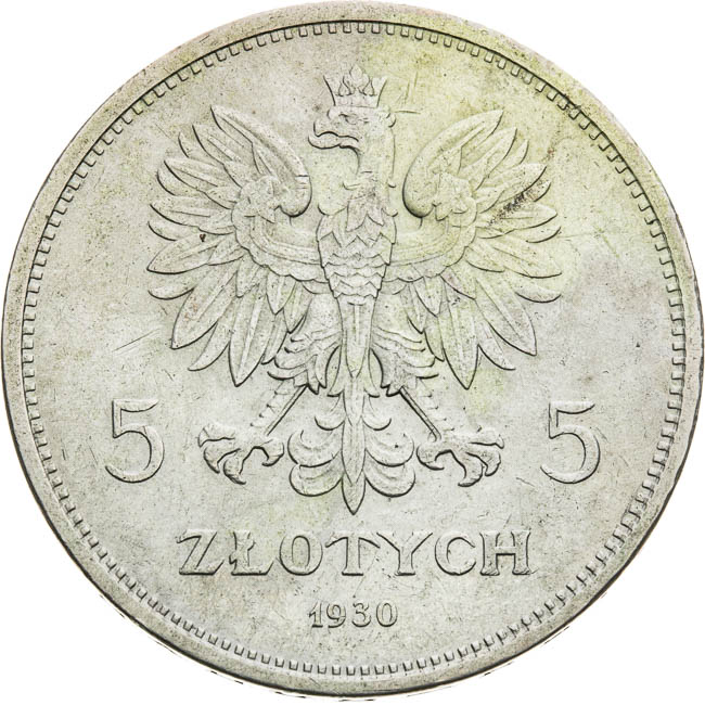 5 Zloty 1930 - back