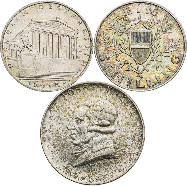 Silver coins (3 pcs) - front
