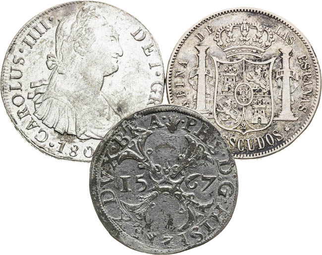 Silver coins (3 pcs) - front