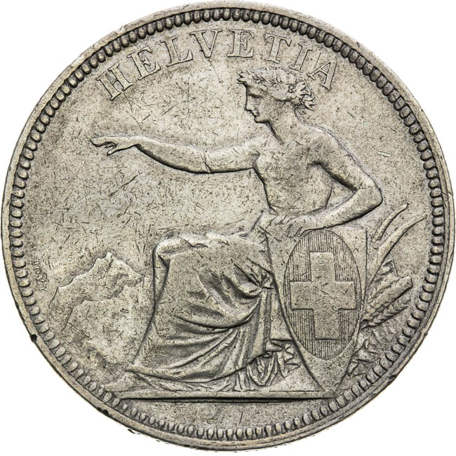 5 Frank 1874 - averz