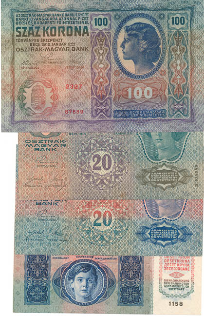 Lot of banknotes (4 pcs) - front