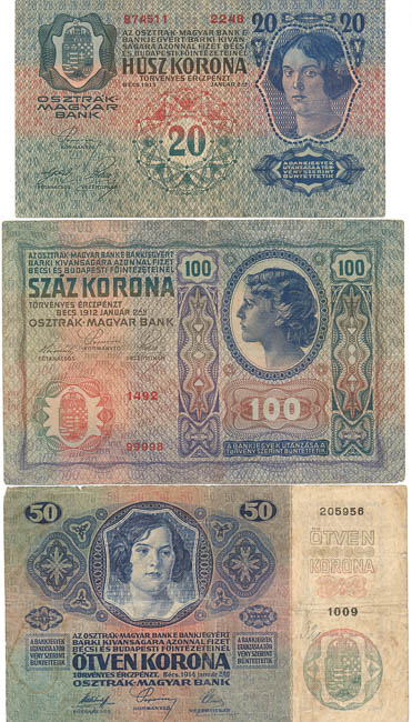 Lot of banknotes (5 pcs) - front