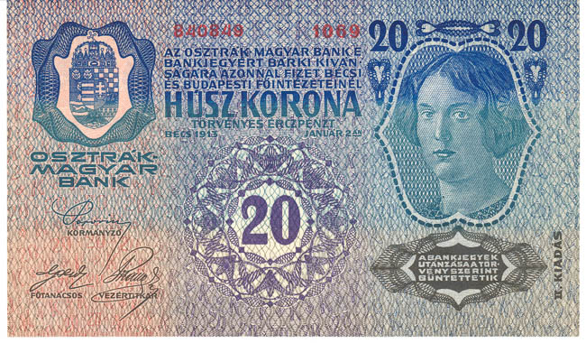 20 Corona 1912 s. 1069 (II. emission) - front