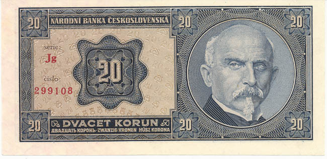 20 Koruna 1926 Jg - back