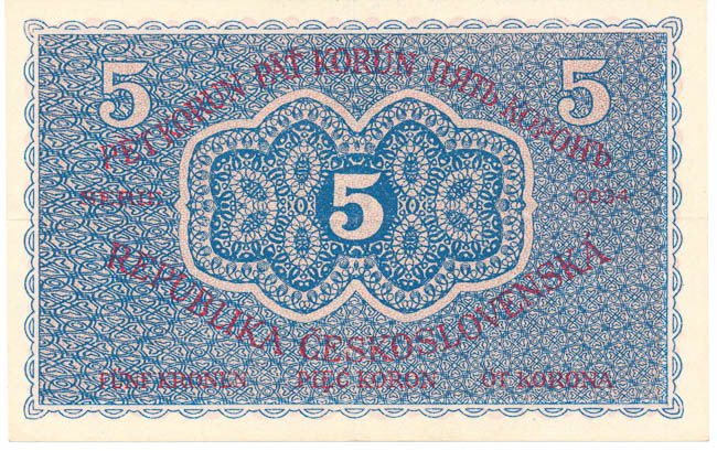 5 Koruna 1919 - back