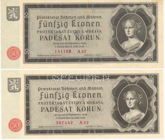 Lot 50 Koruna 1940 (2 pcs) - front