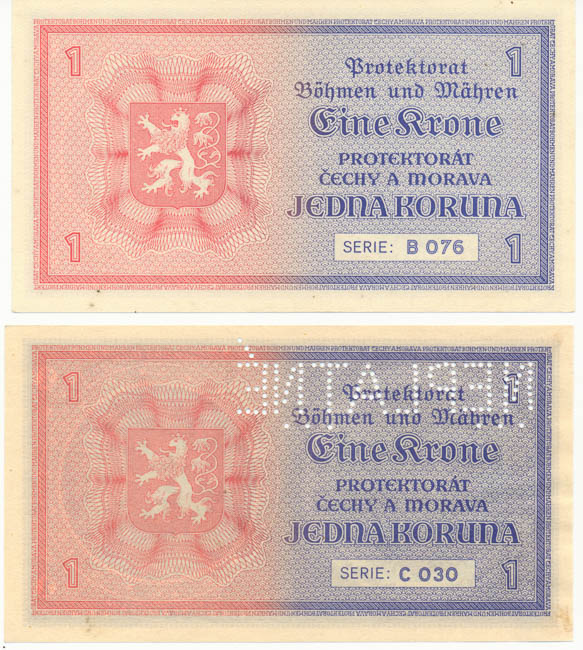 Lot Koruna 1940 (2 pcs) - back