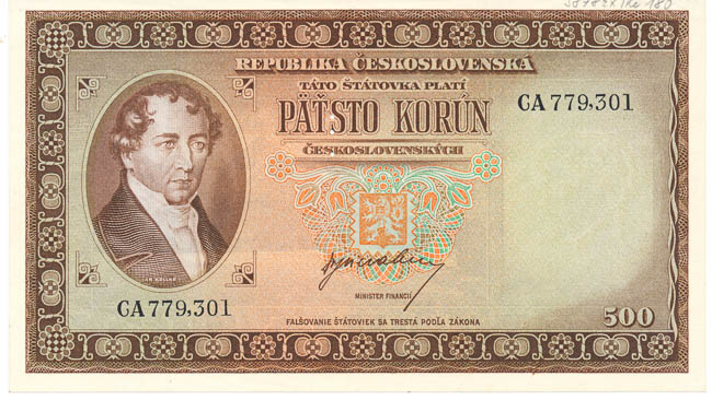 500 Koruna 1945 CA (perforated) - front