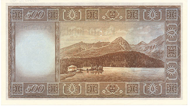 500 Koruna 1945 CA (perforated) - back