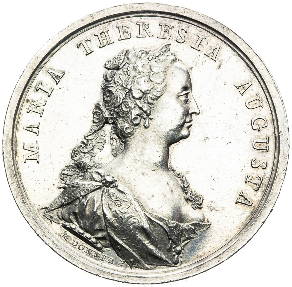 Strieborná medaila 1743 - averz