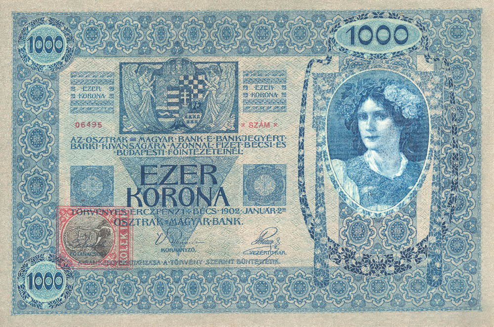 1000 K 1902 (kolkovaná) - reverz