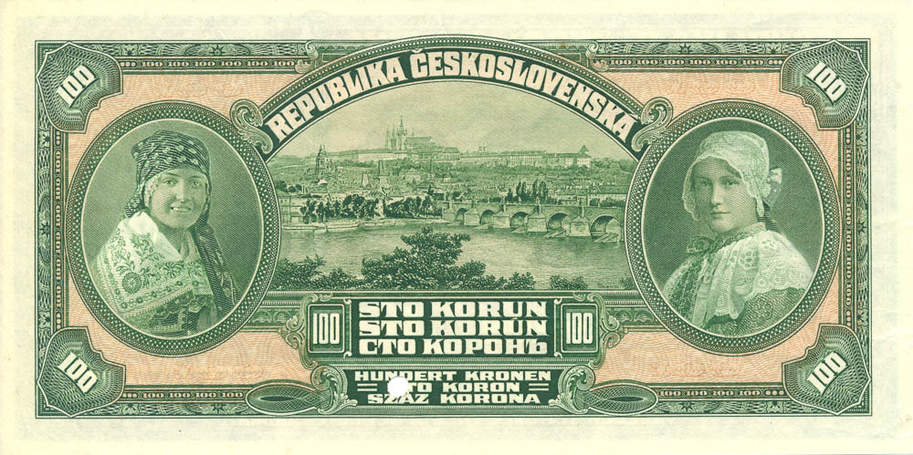 100 Kč 1920 (anulát) - reverz