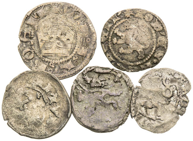 Silver coins (5 pcs) - front