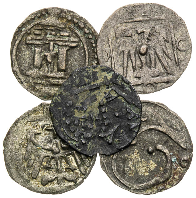 Silver coins (5 pcs) - front