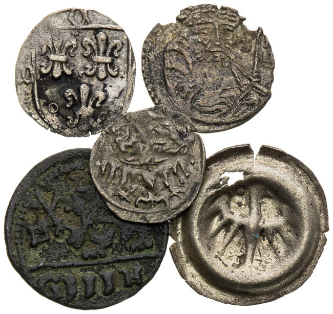 Silver coins (5 pcs) - front
