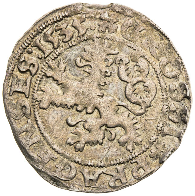 Pražský groš 1535 - reverz