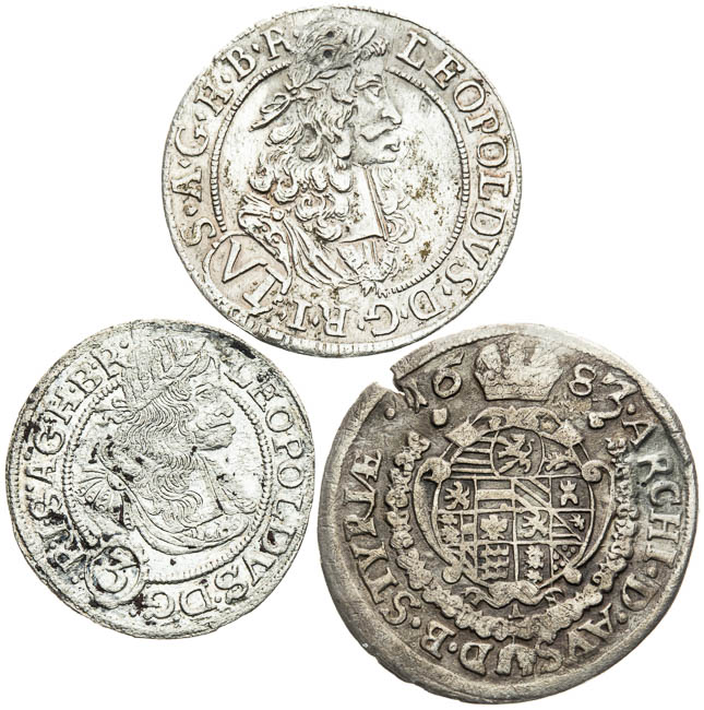 Silver coins (3 pcs) - front