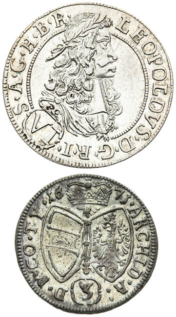 VI Kreutzer 1694, 3 Kreutzer 1671 (2 pcs) - front