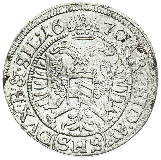 3 Kreutzer 1670 - back