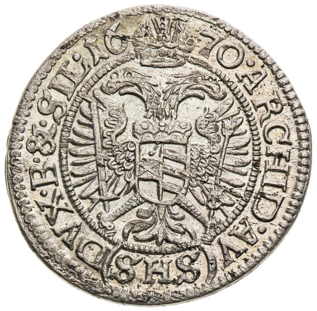 3 Kreutzer 1670 - back