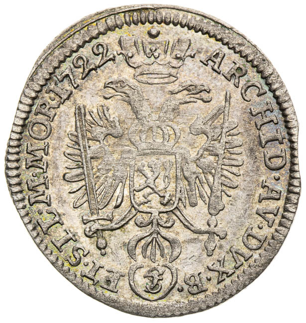 3 Kreutzer 1722 - back