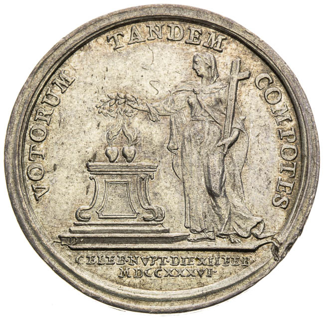 Silver medal 1736 - back