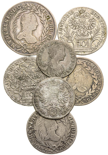 Silver coins (7 pcs) - front