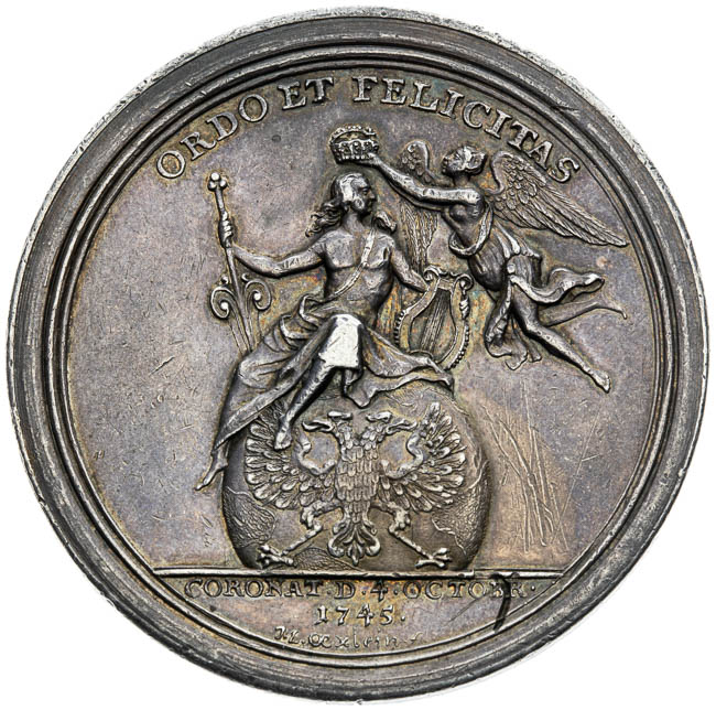 Strieborná medaila 1745 - reverz