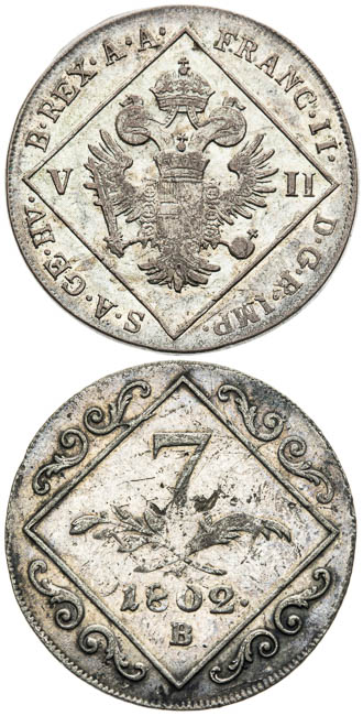 7 Kreutzer 1802 (2 pcs) - back