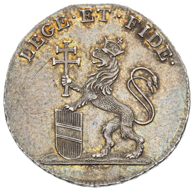 Silver token 1792 - back
