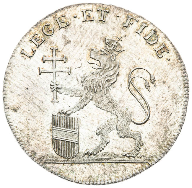 Silver token 1792 - back