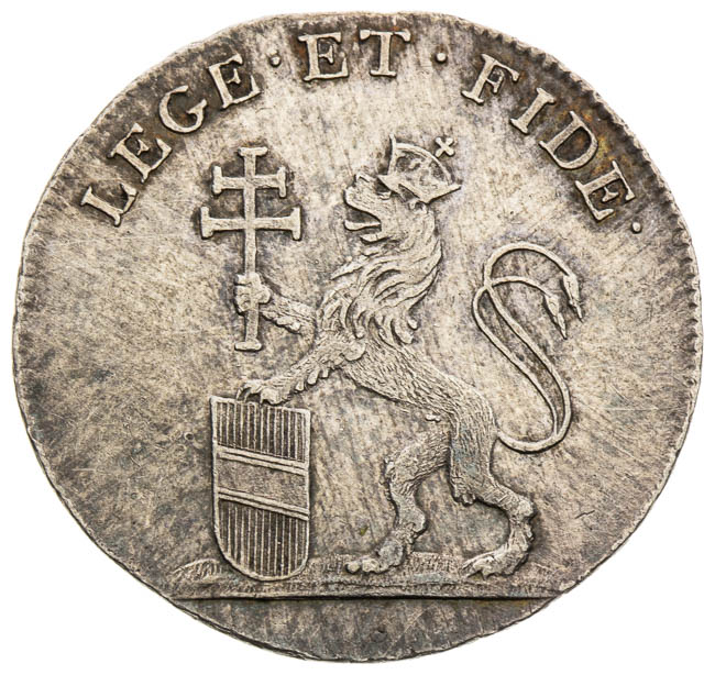 Silver token 1792 - back