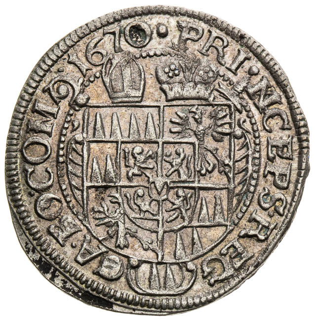 3 Kreutzer 1670 - back