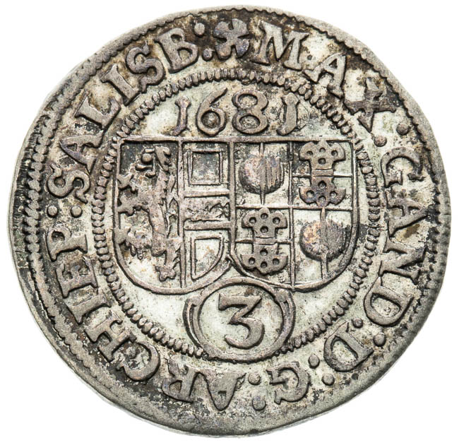 3 Kreutzer 1681 - back