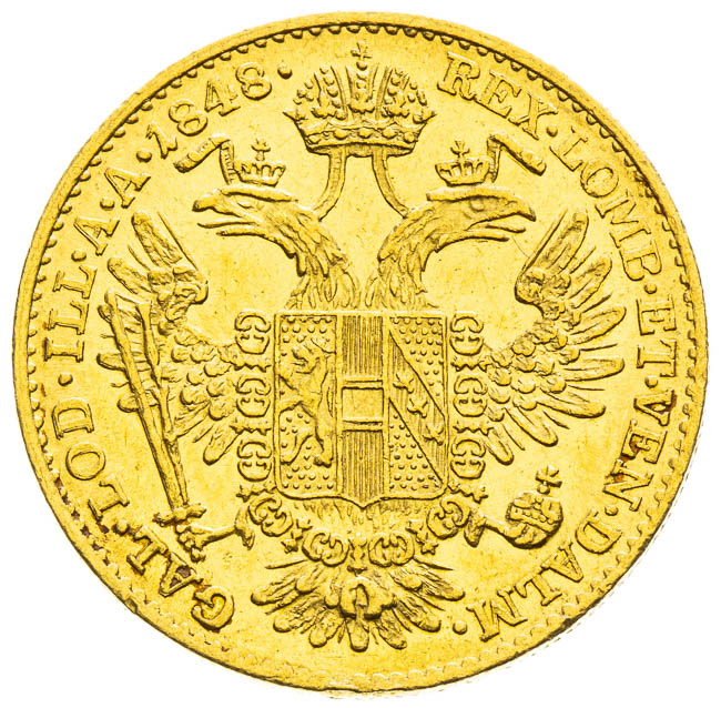 Dukát 1848 - reverz